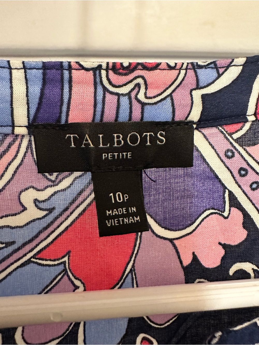 Talbots Navy Blue Lined Cotton Top